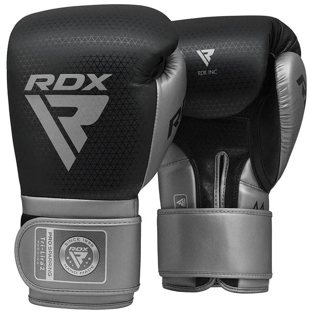 Боксерські рукавиці RDX MARK PRO SPARRING TRI LIRA 2 SILVER-16 унцій (капа в комплекті) — фото 2