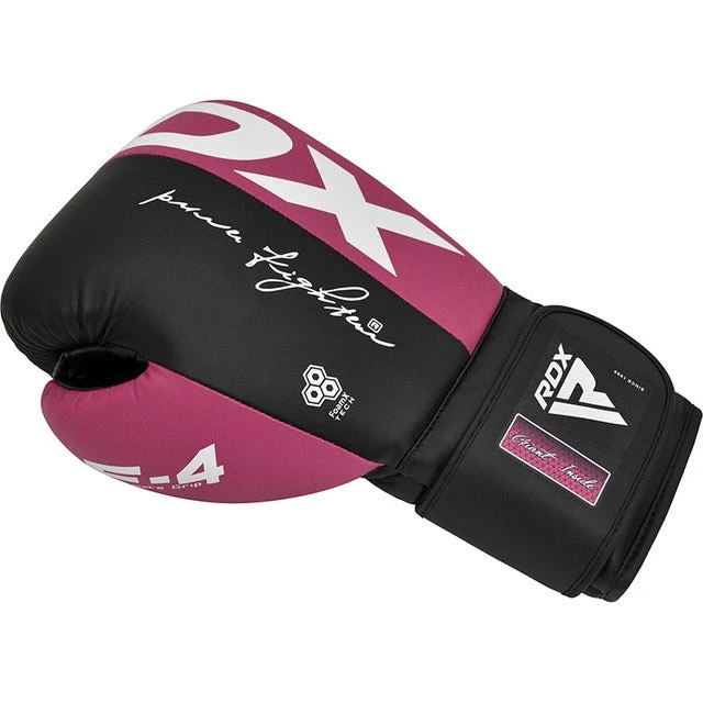 Боксерські рукавиці RDX REX F4 PINK/BLACK-10 унцій (капа в комплекті) — фото 6