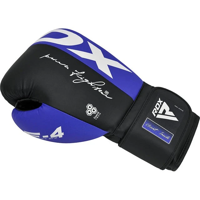Боксерські рукавиці RDX F4 Boxing Sparring Gloves Hook&Loop BLUE/BLACK 10 унцій (капа у комплекті) — фото 5