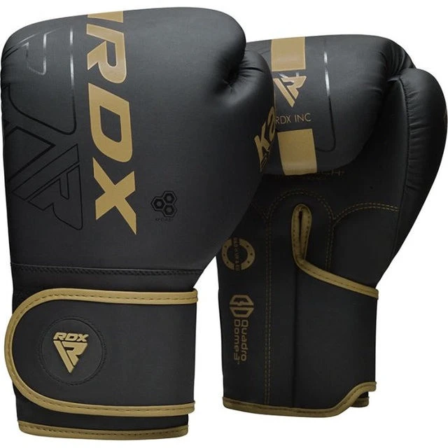 Боксерські рукавиці RDX F6 Kara Matte Golden 16 унцій (капа в комплекті) — фото 2