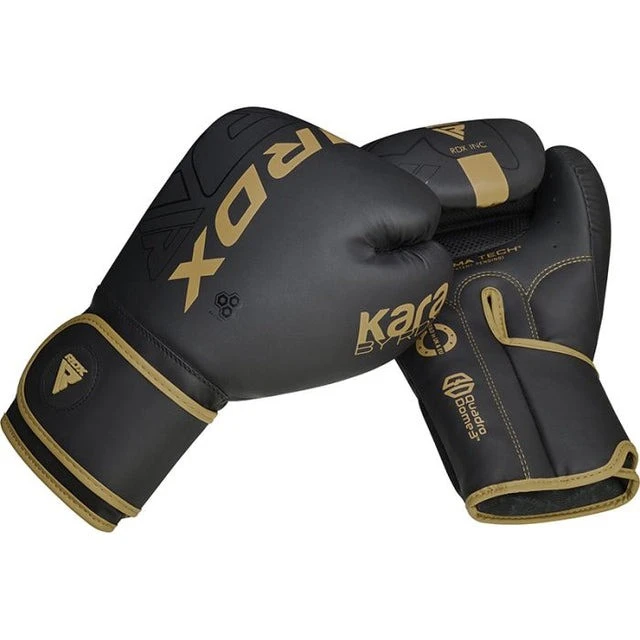 Боксерські рукавиці RDX F6 Kara Matte Golden 16 унцій (капа в комплекті) — фото 5