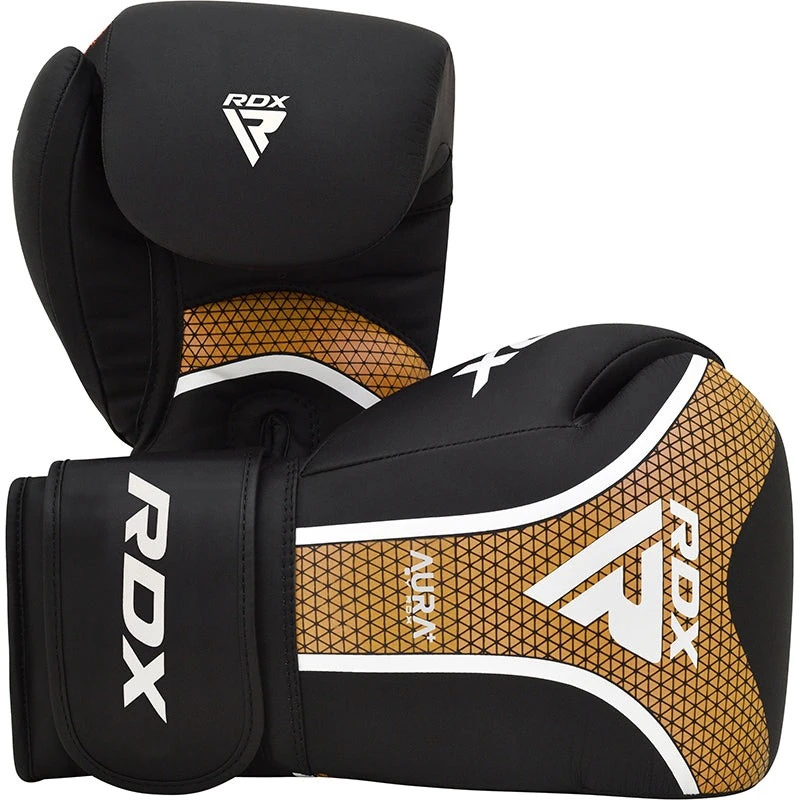 Боксерські рукавиці RDX AURA PLUS T-17 Black Golden 12 унцій (капа в комплекті) — фото 3