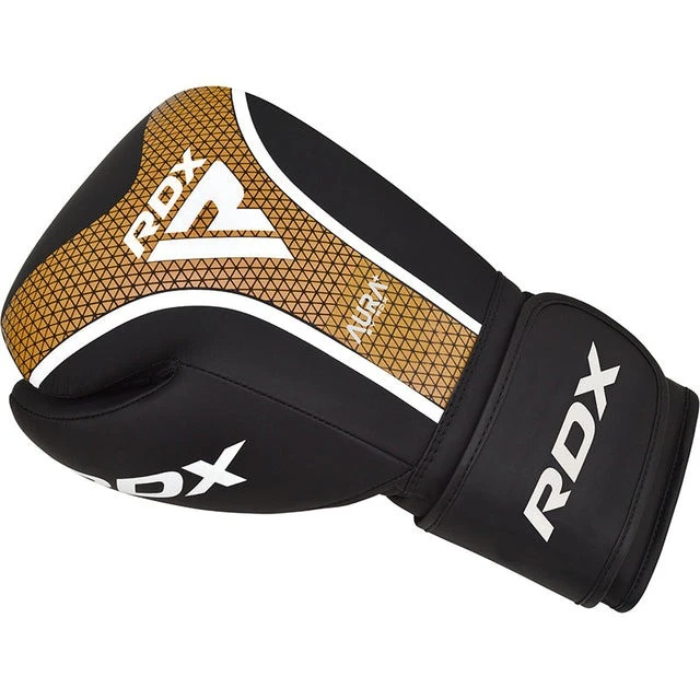 Боксерські рукавиці RDX AURA PLUS T-17 Black Golden 12 унцій (капа в комплекті) — фото 4