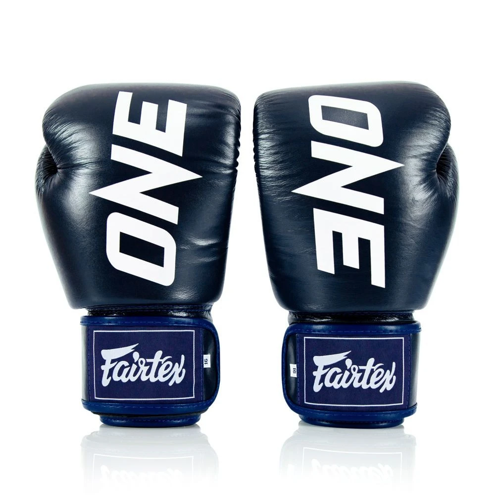 Боксерські рукавиці Fairtex BGV1-ONE (натуральна шкіра) Blue 10 унцій (бинти в комплекті) — фото 7