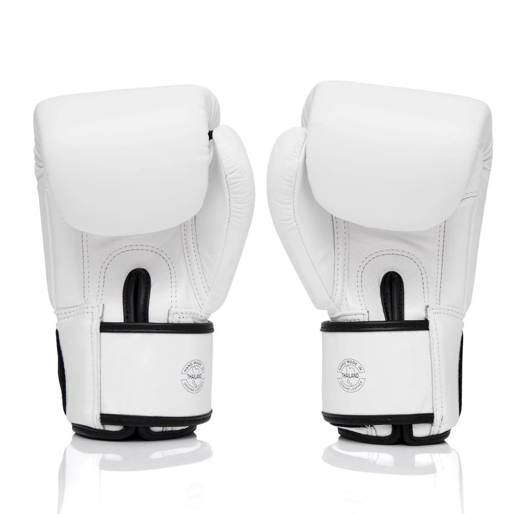Боксерські рукавиці Fairtex BGV1-ONE (натуральна шкіра) White 10 унцій (бинти в комплекті) — фото 8