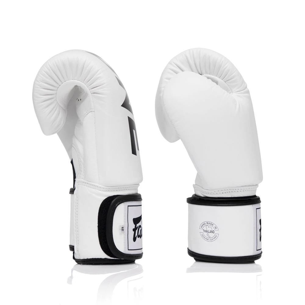 Боксерські рукавиці Fairtex BGV1-ONE (натуральна шкіра) White 10 унцій (бинти в комплекті) — фото 9