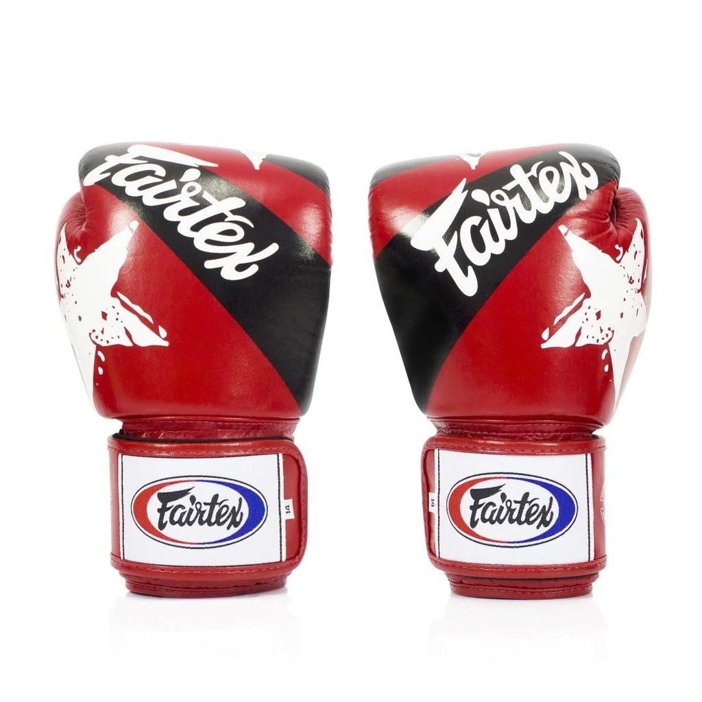 Боксерські рукавиці Fairtex BGV1 Nation Print Red 12 унцій (бинти в комплекті) — фото 7
