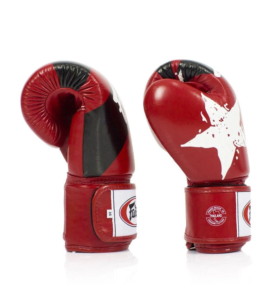 Боксерські рукавиці Fairtex BGV1 Nation Print Red 12 унцій (бинти в комплекті) — фото 9