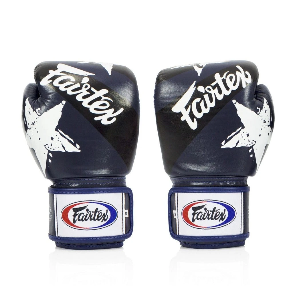 Боксерські рукавиці Fairtex BGV1 Nation Print Blue 14 унцій (бинти в комплекті) — фото 7