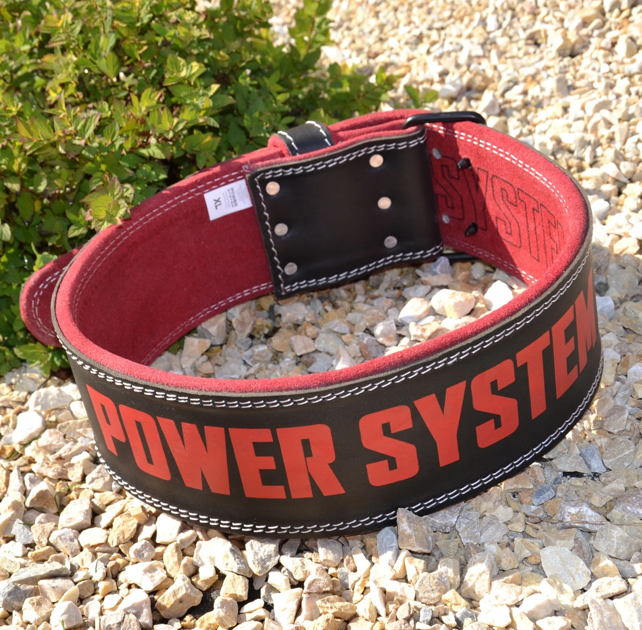 Пояс для важкої атлетики Power System PS-3830 Beast шкіряний Black/Red — фото 4