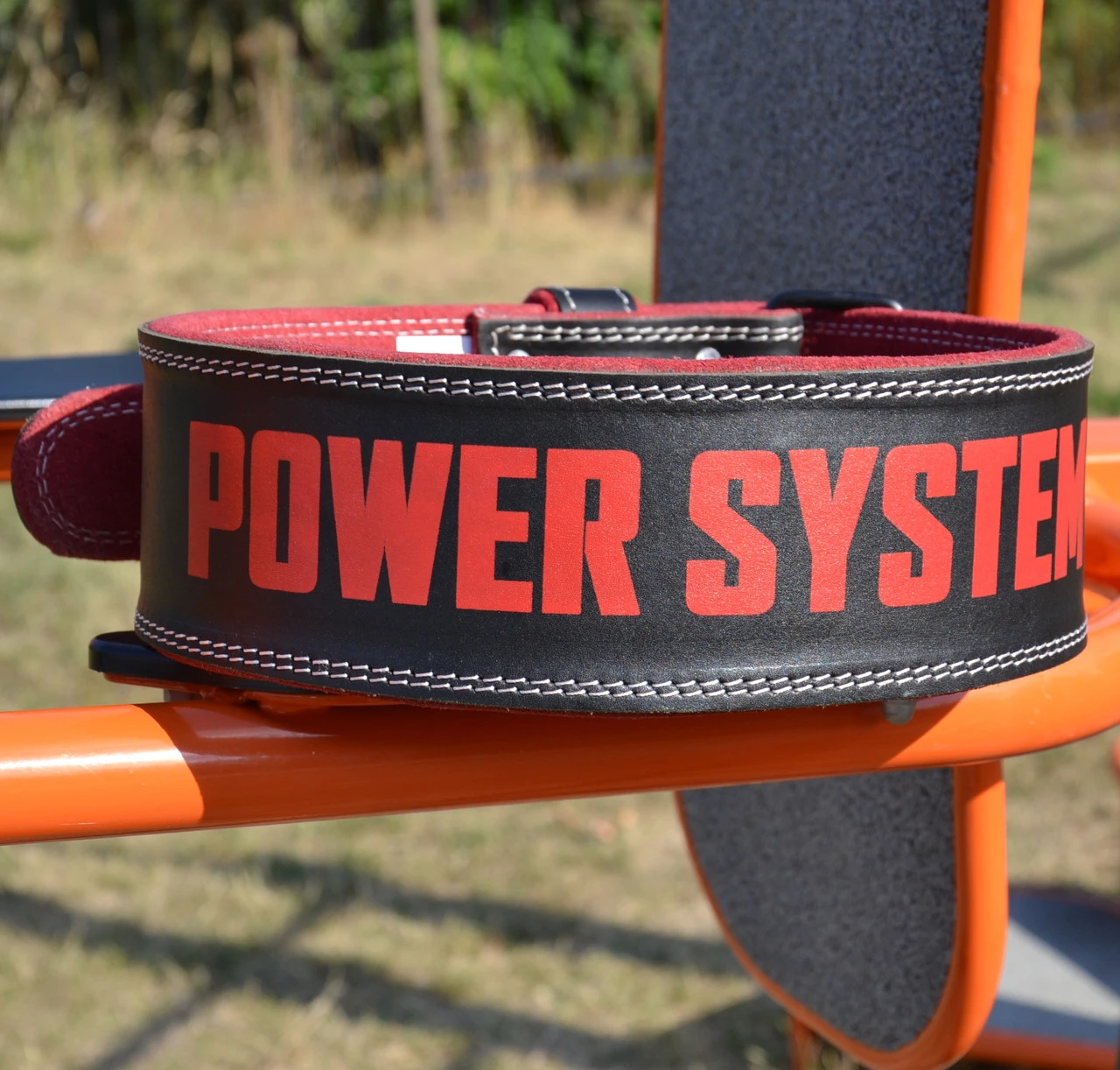 Пояс для важкої атлетики Power System PS-3830 Beast шкіряний Black/Red — фото 5