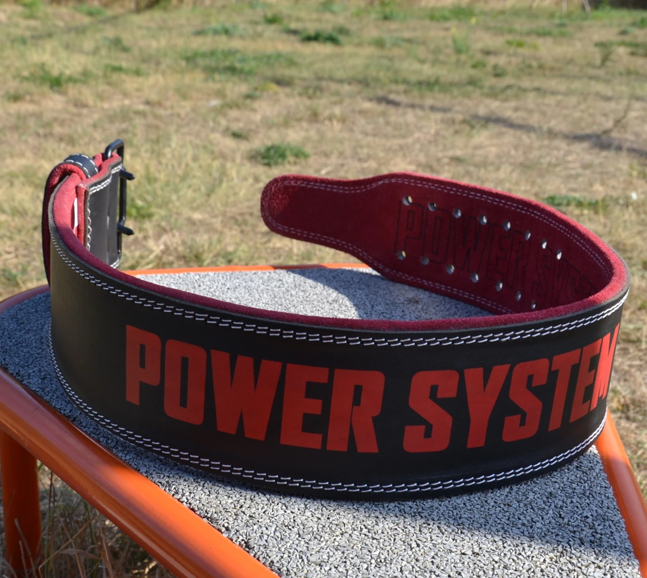 Пояс для важкої атлетики Power System PS-3830 Beast шкіряний Black/Red — фото 9