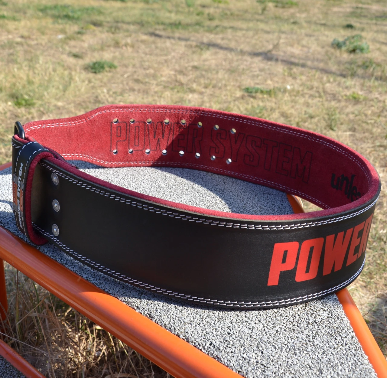 Пояс для важкої атлетики Power System PS-3830 Beast шкіряний Black/Red — фото 10