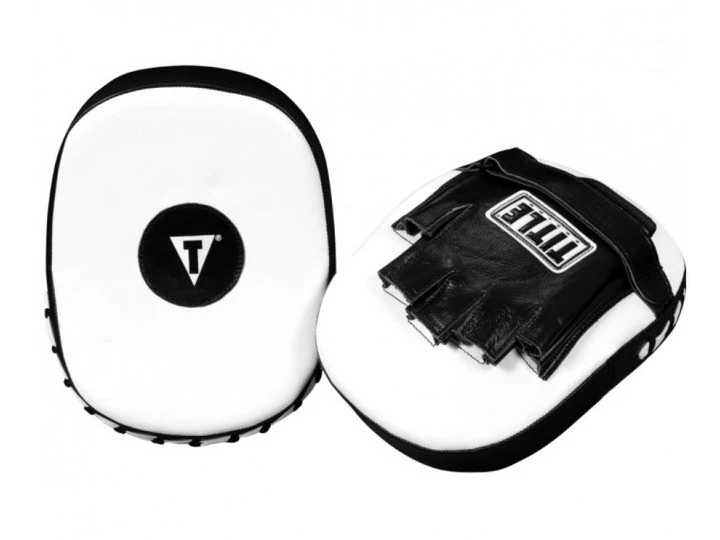 Лапи боксерські TITLE Boxing Cobra Leather Punch Mitts Black/White — фото 3