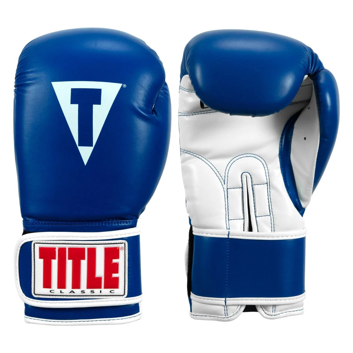 Боксерські рукавиці TITLE Classic Pro Style 3.0 Blue/White 14 oz (капа в комплекті) — фото 5