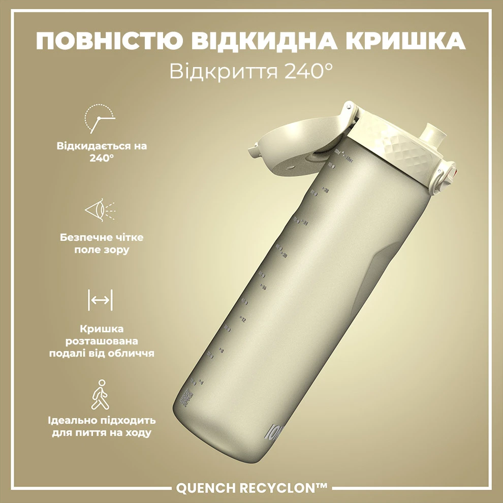 Пляшка для води ION8 1000 мл. (ЕКО пляшка) BPA Free, Creamy White — фото 3