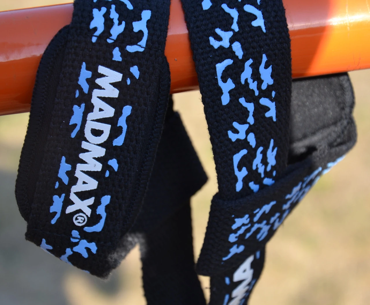 Лямки для тяги MadMax Camo Power Wrist Straps Camo/Light Blue — фото 11