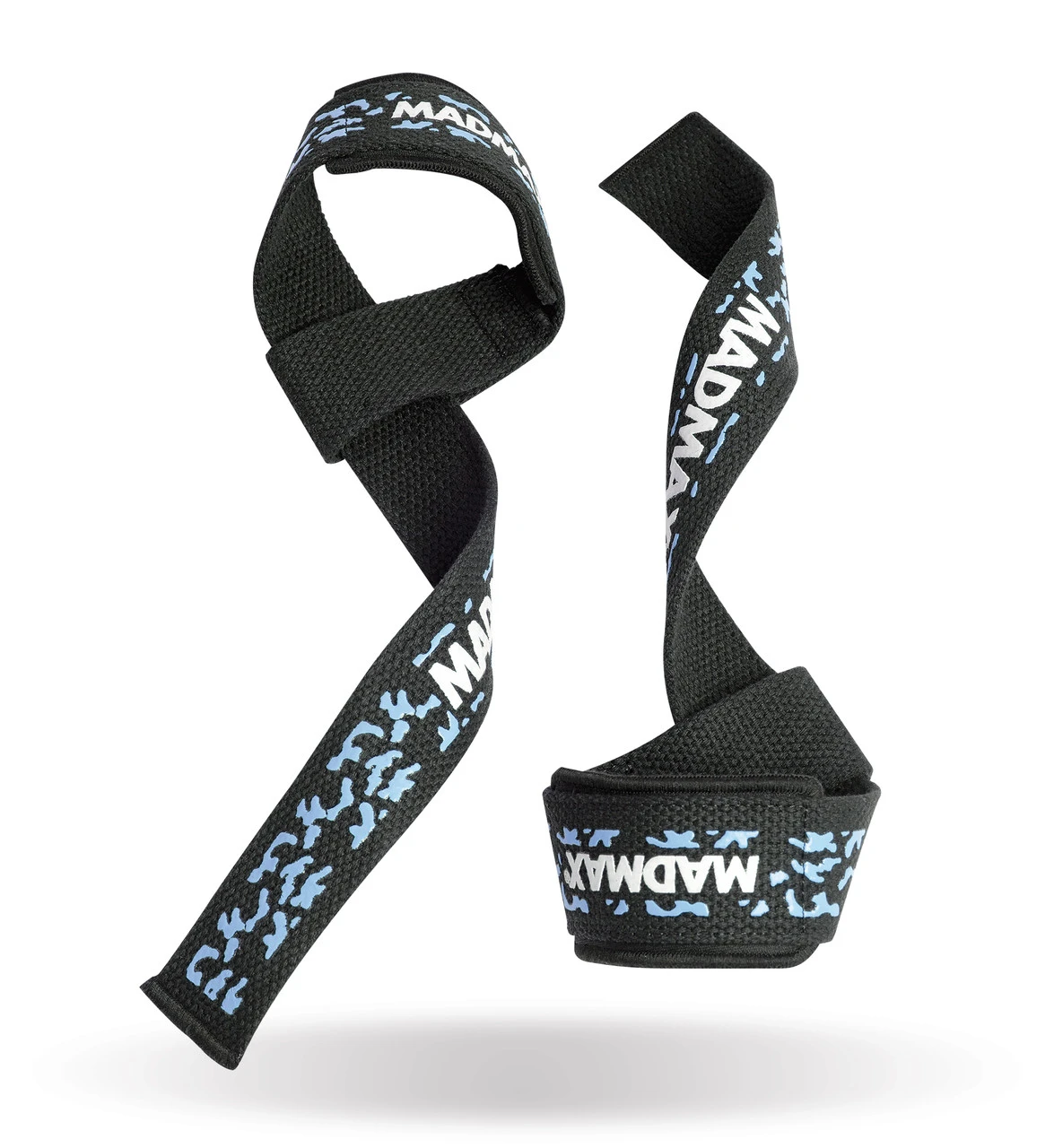 Лямки для тяги MadMax Camo Power Wrist Straps Camo/Light Blue — фото 3