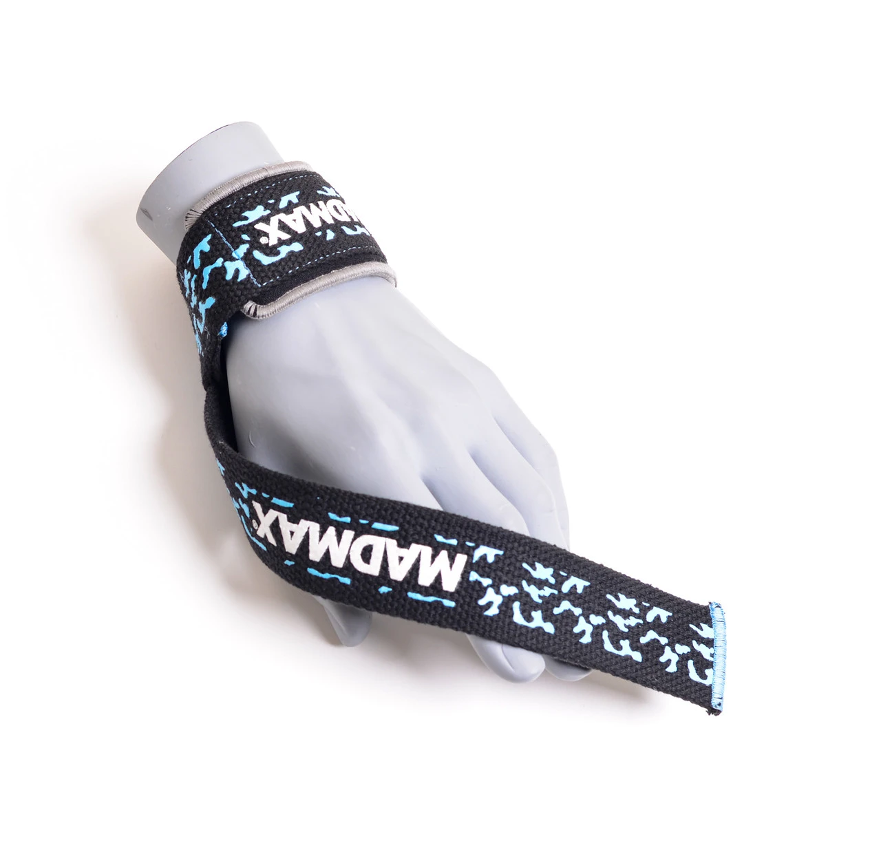 Лямки для тяги MadMax Camo Power Wrist Straps Camo/Light Blue — фото 4