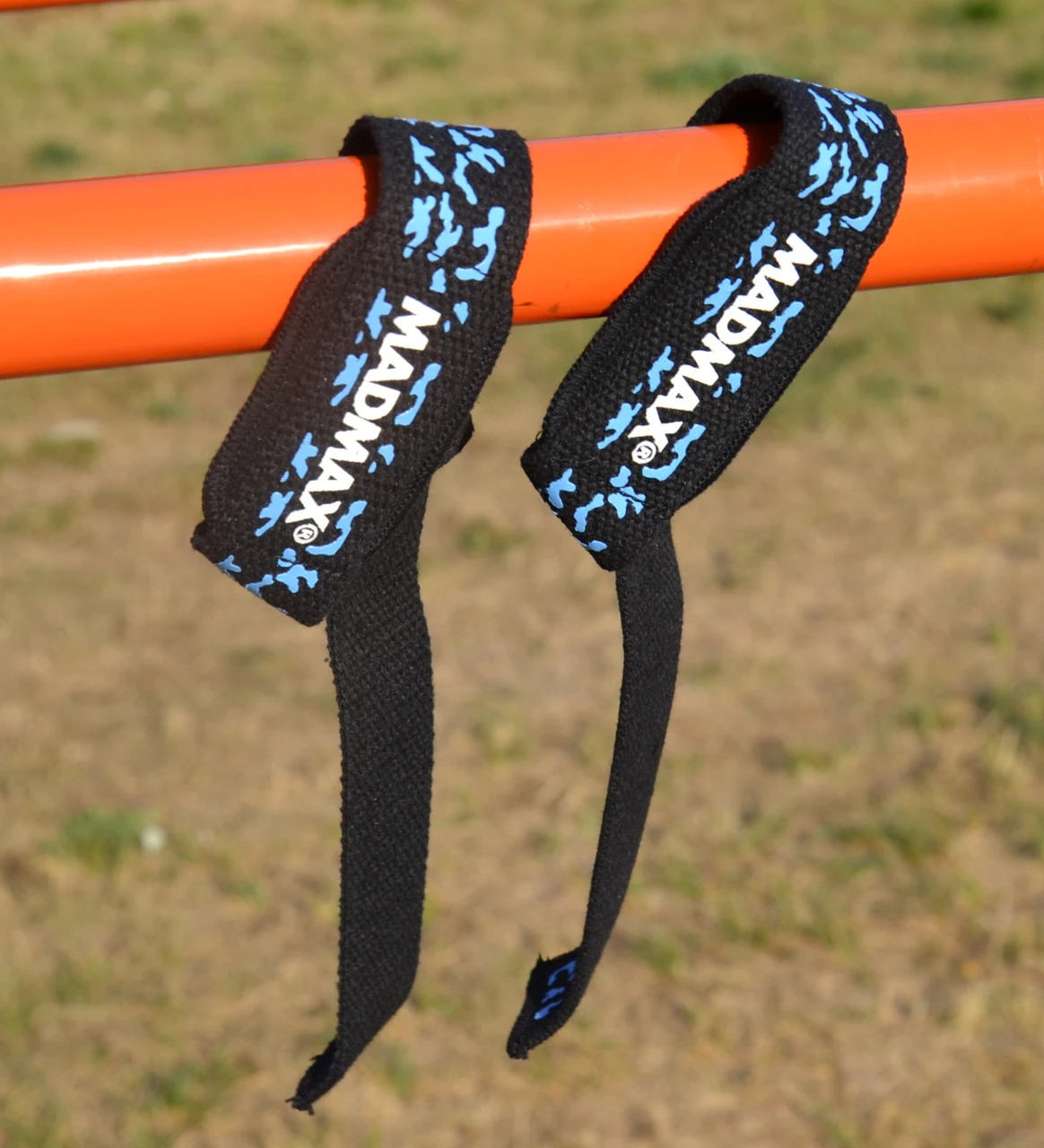 Лямки для тяги MadMax Camo Power Wrist Straps Camo/Light Blue — фото 7