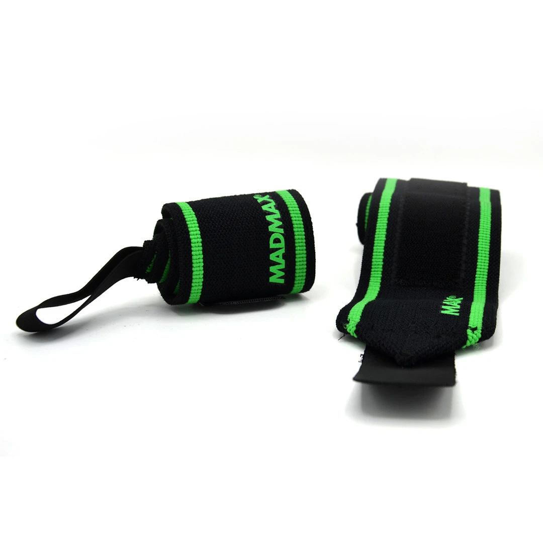 Кистьові бинти MadMax MFA-298 Wrist Wraps 18" Black/Green  (пара) — фото 4