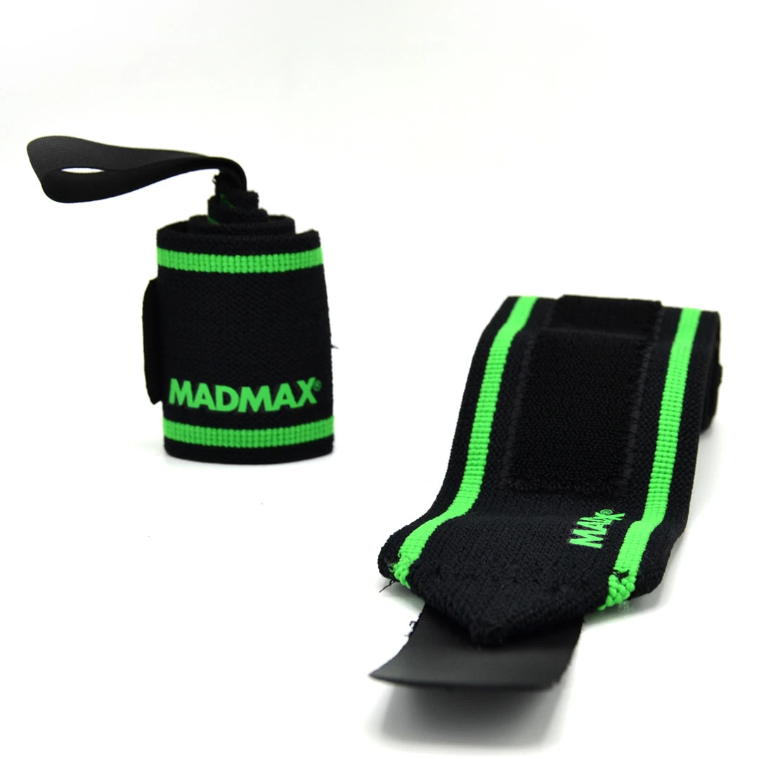 Кистьові бинти MadMax MFA-298 Wrist Wraps 18" Black/Green  (пара) — фото 5