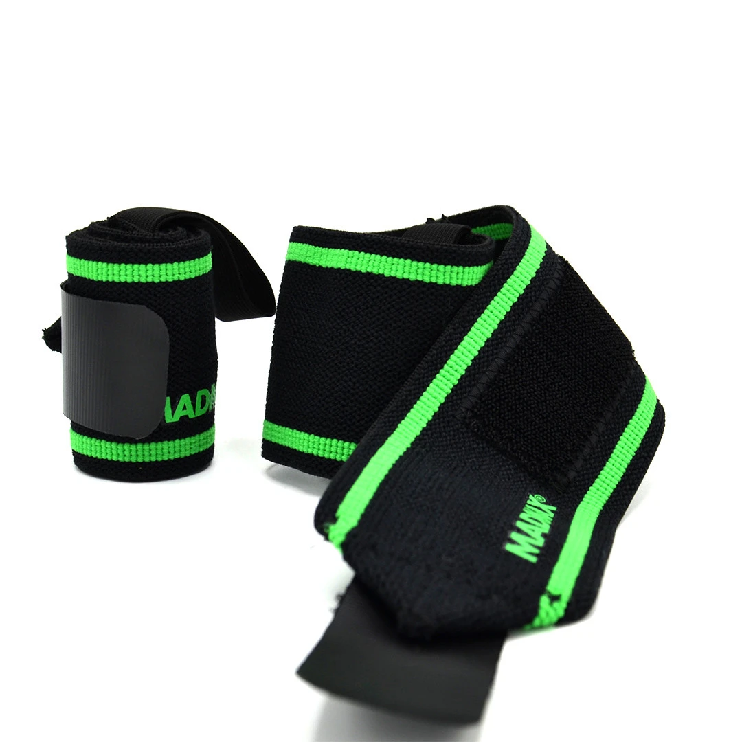 Кистьові бинти MadMax MFA-298 Wrist Wraps 18" Black/Green  (пара) — фото 6