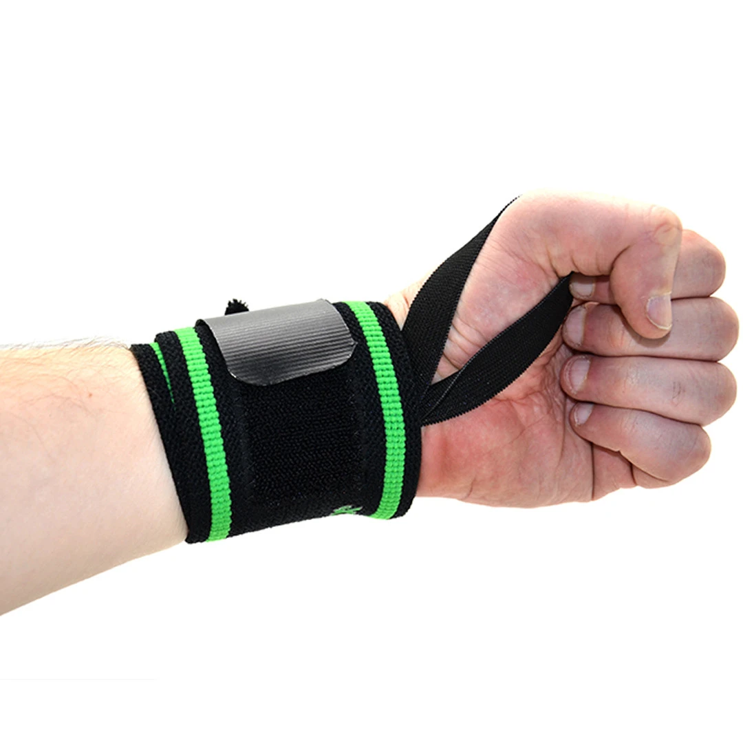 Кистьові бинти MadMax MFA-298 Wrist Wraps 18" Black/Green  (пара) — фото 9