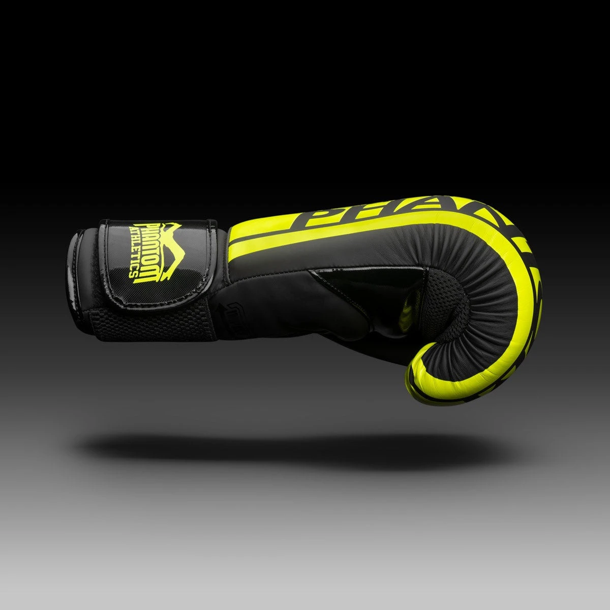 Боксерські рукавиці Phantom APEX Elastic Neon Black/Yellow 14 унцій (Бинти 4м. в подарунок) — фото 5