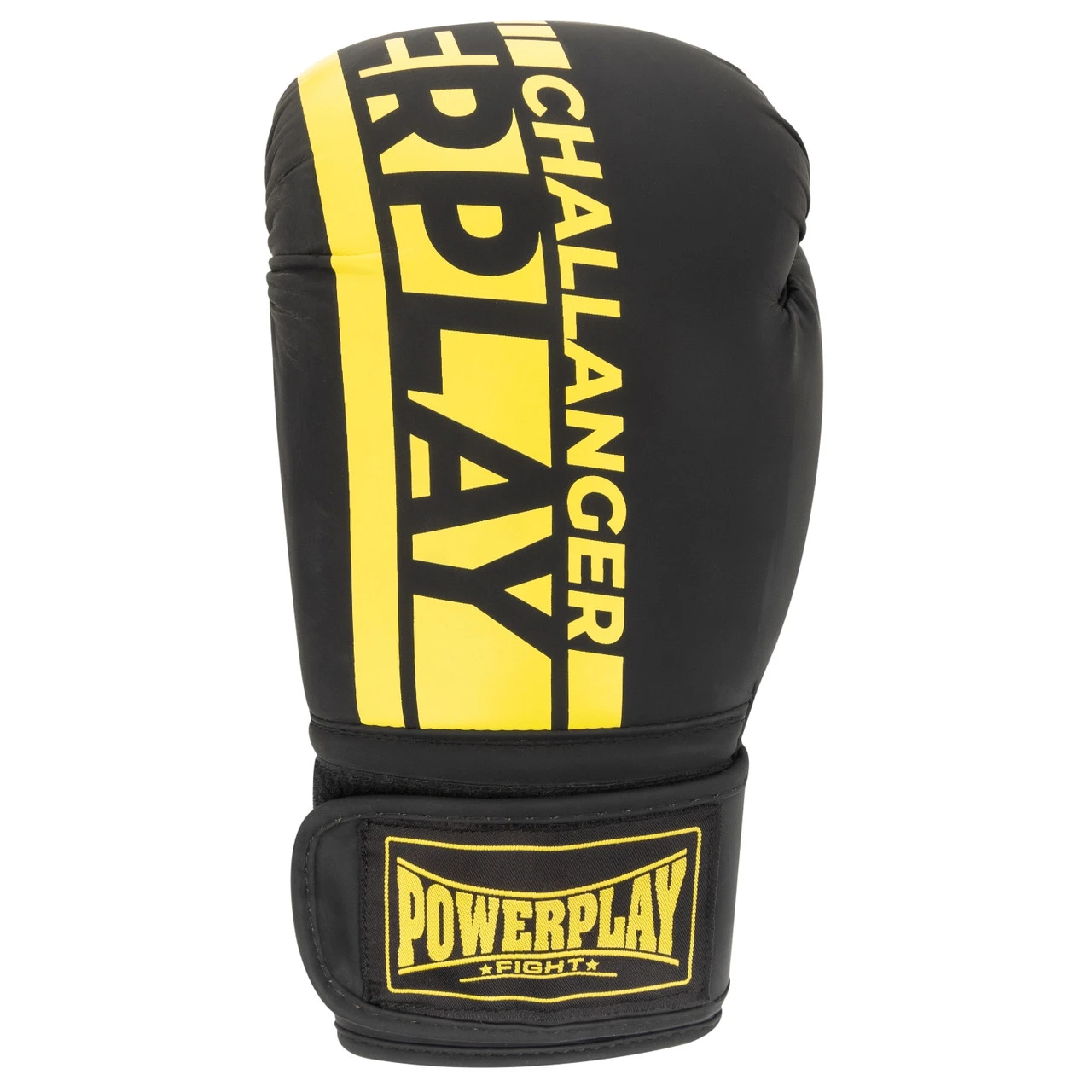 Боксерські рукавиці PowerPlay 3086 Matt Challenger Чорно-Жовті 12 унцій — фото 2