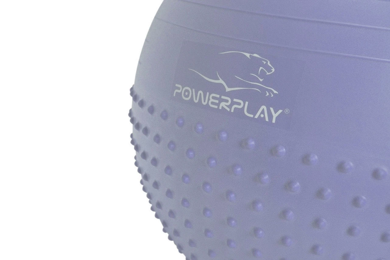 М'яч для фітнесу (фітбол) напівмасажний PowerPlay 4003 Ø75 cm Gymball Sky Blue + помпа — фото 3