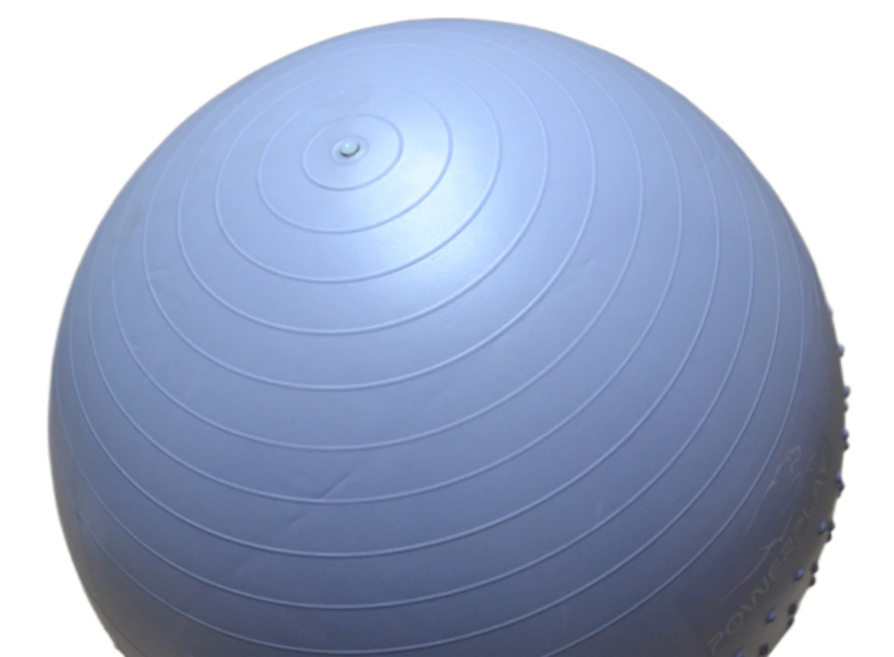 М'яч для фітнесу (фітбол) напівмасажний PowerPlay 4003 Ø75 cm Gymball Sky Blue + помпа — фото 6