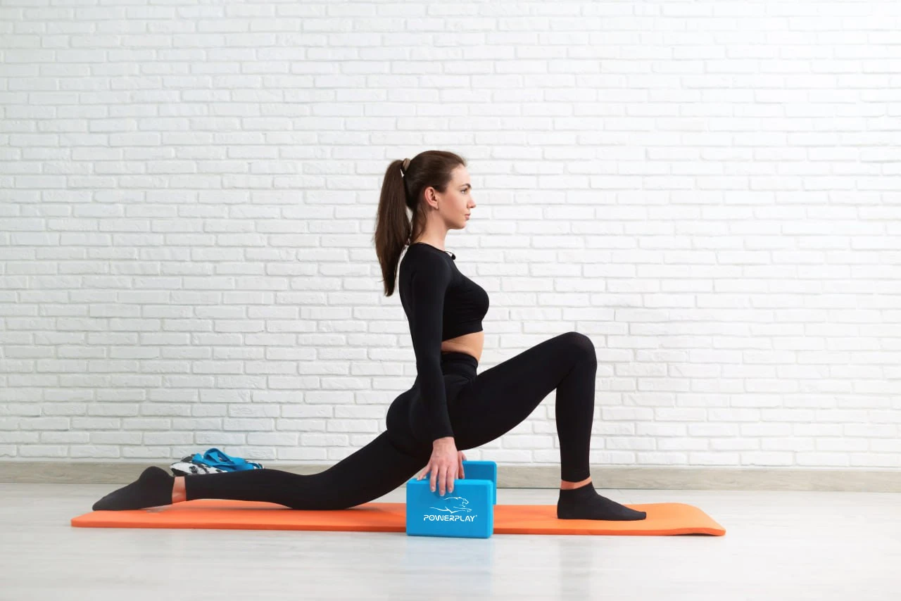 Блоки для йоги 2 шт. (пара) PowerPlay 4006 Yoga Brick EVA Сині — фото 7