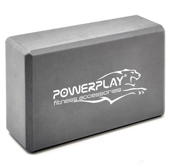 Блоки для йоги 2 шт. PowerPlay 4006 Yoga Brick EVA Сірі (пара) — фото 4