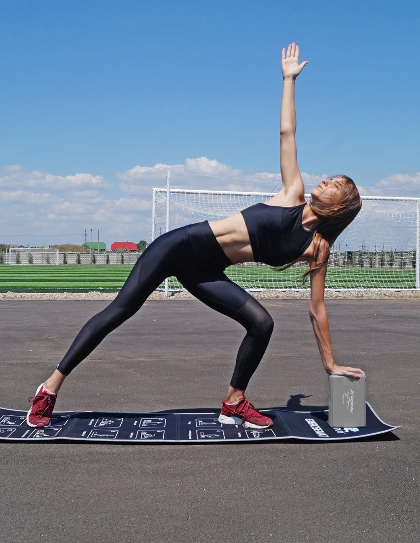 Блоки для йоги 2 шт. PowerPlay 4006 Yoga Brick EVA Сірі (пара) — фото 6