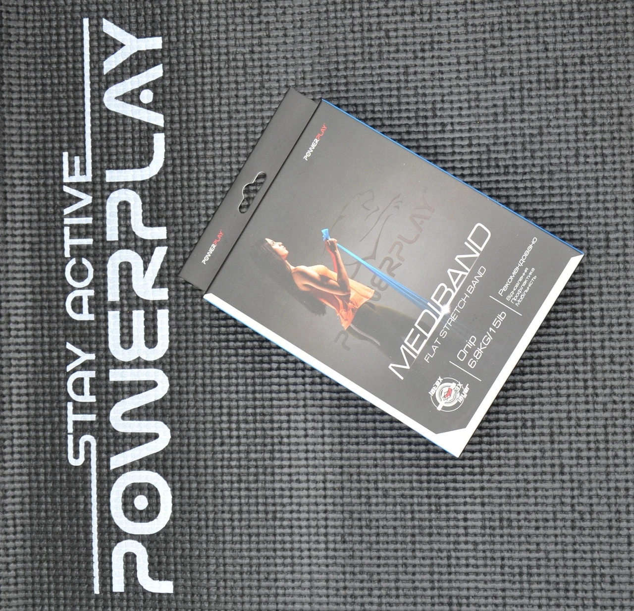Стрічка-еспандер для фітнесу та реабілітації PowerPlay 4112 0.4мм MediBand Light Синя (6.8 кг) — фото 11