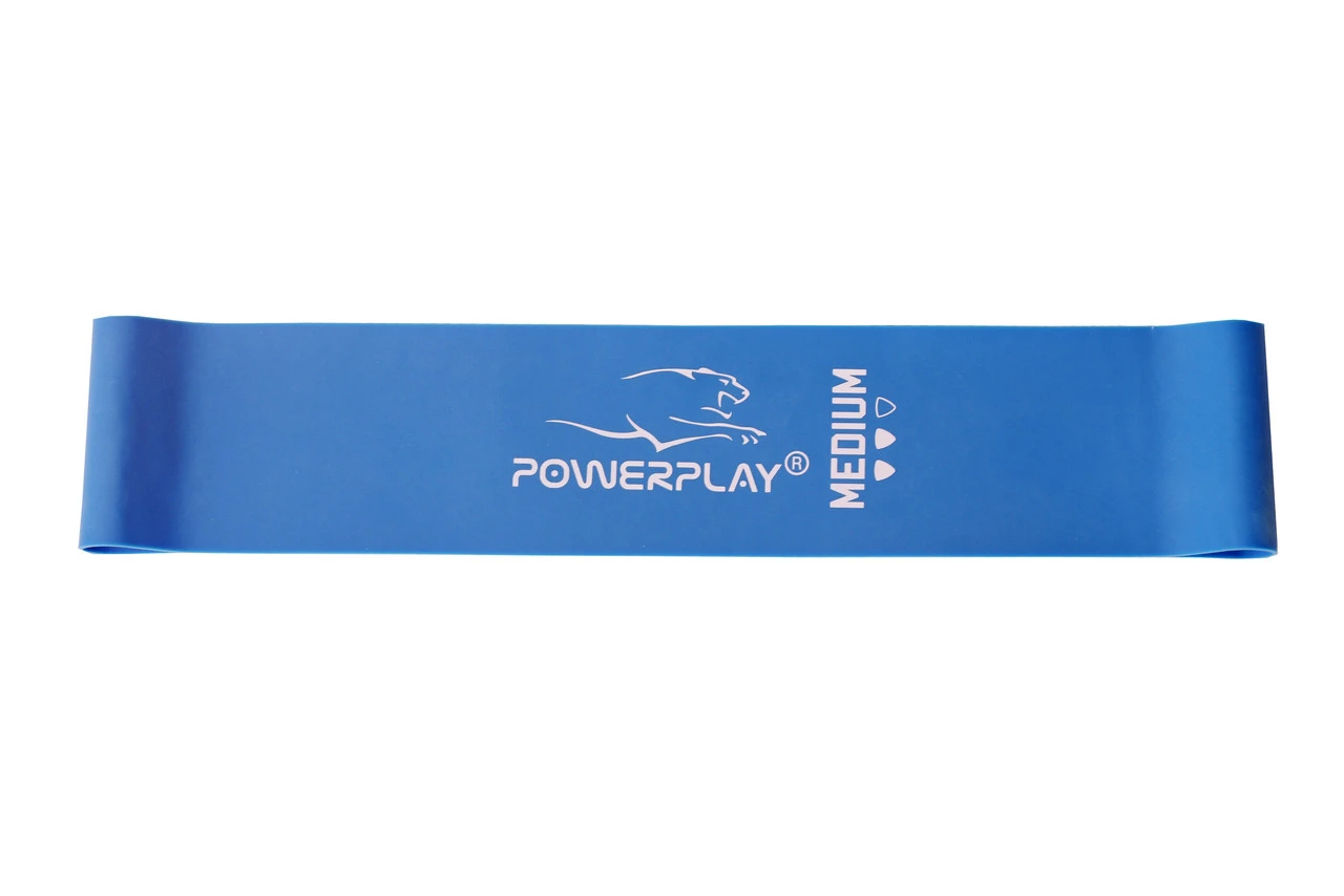 Резинка для фітнесу PowerPlay 4114 Mini Power Band 1мм. Medium Сіня (7.5 кг) — фото 3