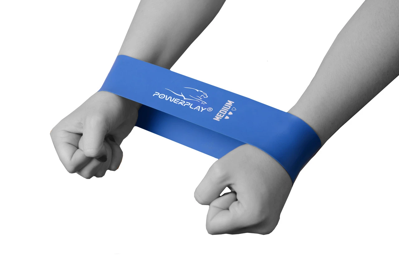 Резинка для фітнесу PowerPlay 4114 Mini Power Band 1мм. Medium Сіня (7.5 кг) — фото 7
