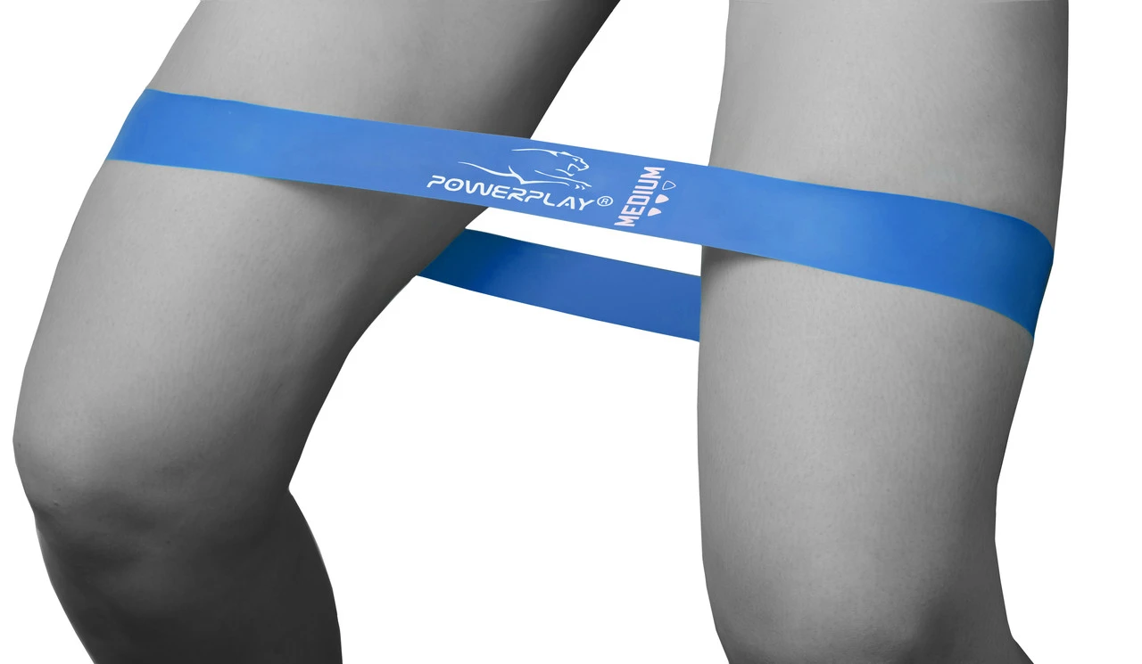 Резинка для фітнесу PowerPlay 4114 Mini Power Band 1мм. Medium Сіня (7.5 кг) — фото 8