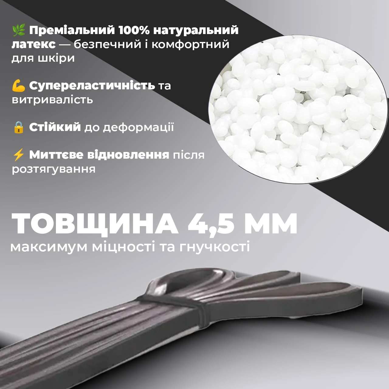 Еспандер-петля (гумка для фітнесу і кроссфіту) PowerPlay 4116 Double Colors Чорно/Сіра (2-7 кг) — фото 2