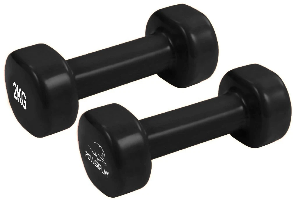 Набір гантелей в кейсі 9 кг. PowerPlay 4121 Fitness Dumbells (2шт.*1кг. 2шт.*1,5кг. 2шт.*2кг.) — фото 12