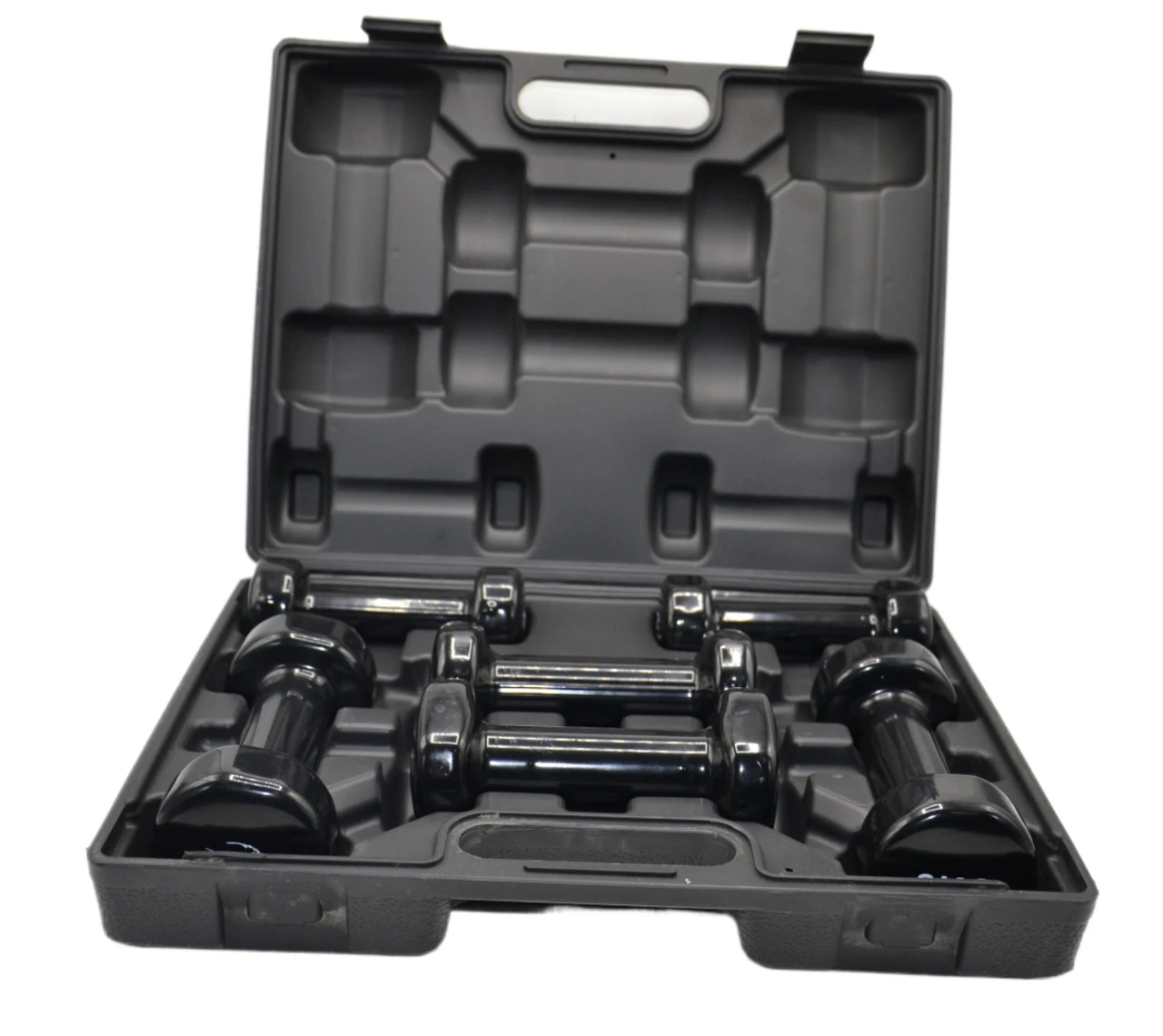 Набір гантелей в кейсі 9 кг. PowerPlay 4121 Fitness Dumbells (2шт.*1кг. 2шт.*1,5кг. 2шт.*2кг.) — фото 6