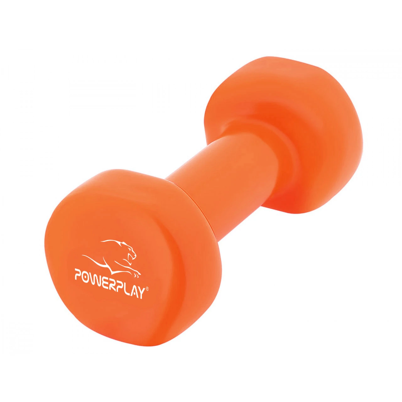 Гантелі вінілові PowerPlay 4125 Achilles 2*4 кг. Помаранчеві (пара - 2шт.) + Резинка для фітнесу 7,5кг — фото 5