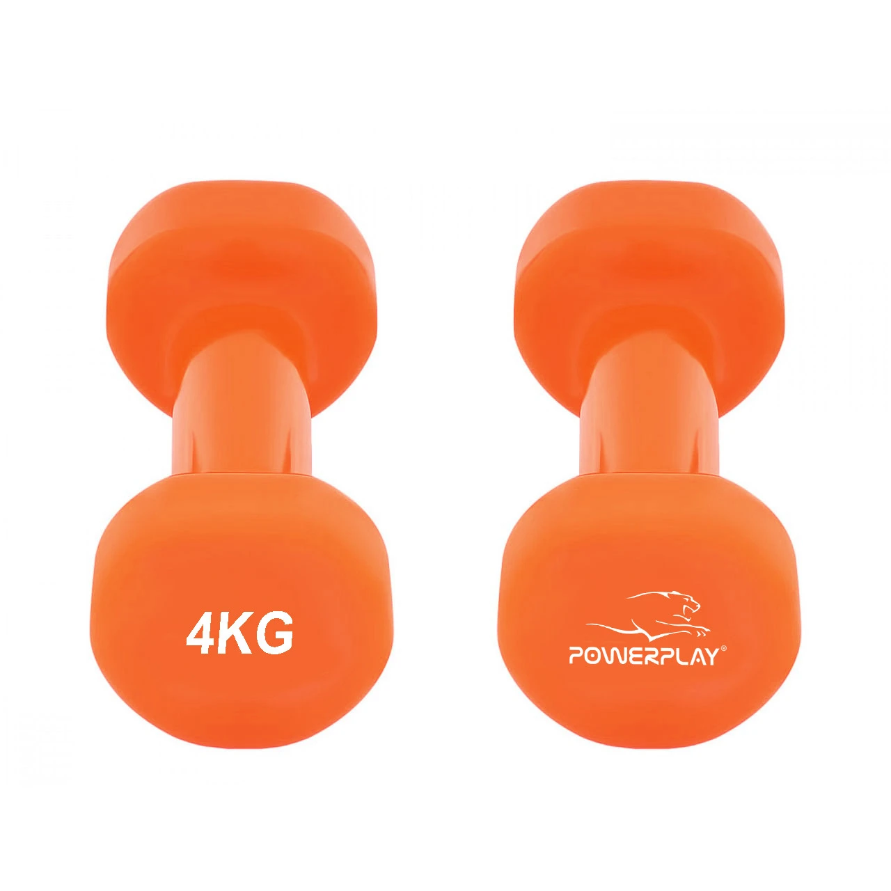 Гантелі вінілові PowerPlay 4125 Achilles 2*4 кг. Помаранчеві (пара - 2шт.) + Резинка для фітнесу 7,5кг — фото 6