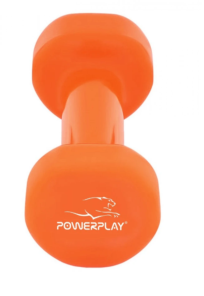 Гантель вінілова PowerPlay 4125 Achilles 4 кг. Помаранчева (1шт.) — фото 5