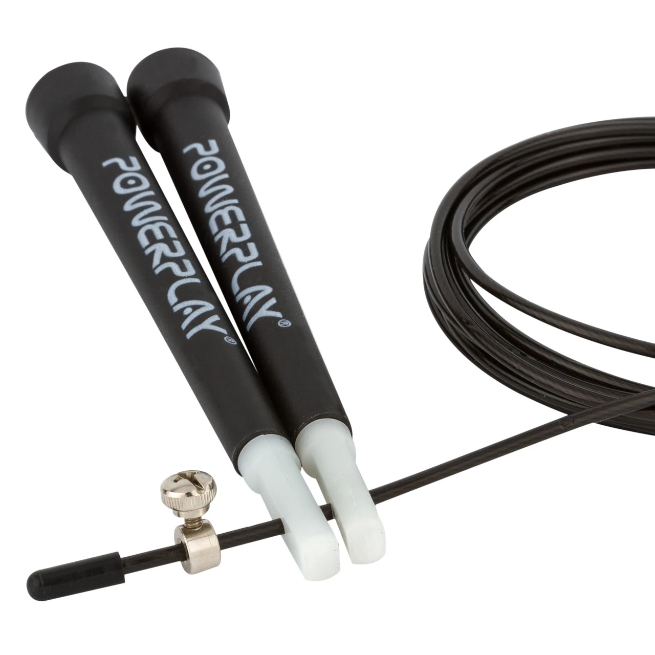 Скакалка швидкісна PowerPlay 4202 Ultra Speed Rope Чорна (2,9m.) — фото 6