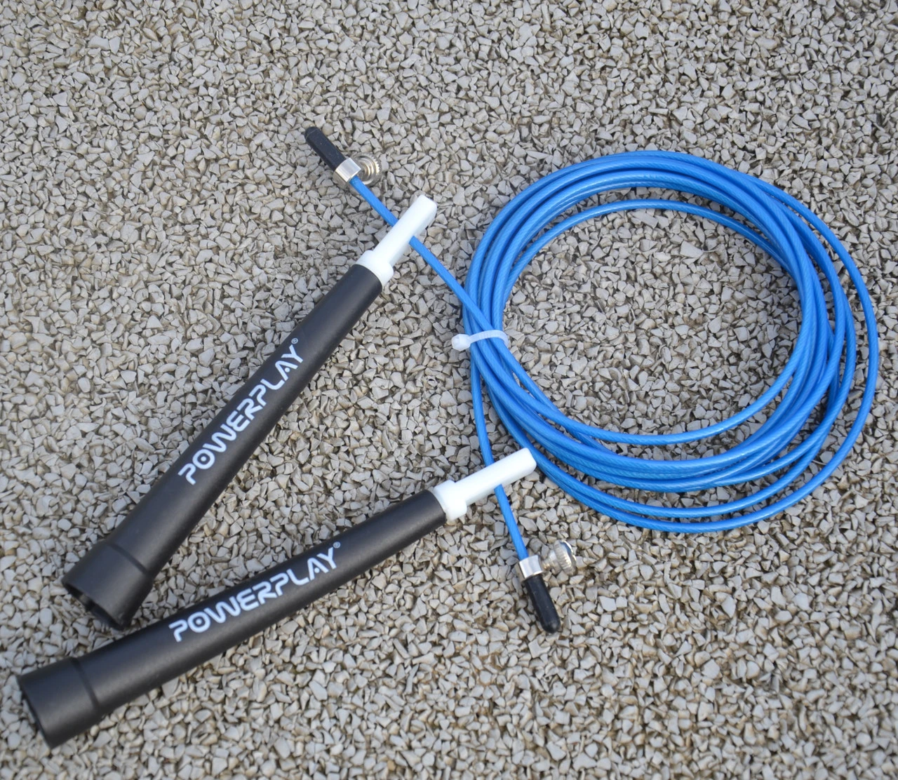 Скакалка швидкісна PowerPlay 4202 Ultra Speed Rope Синя (2,9m.) — фото 8