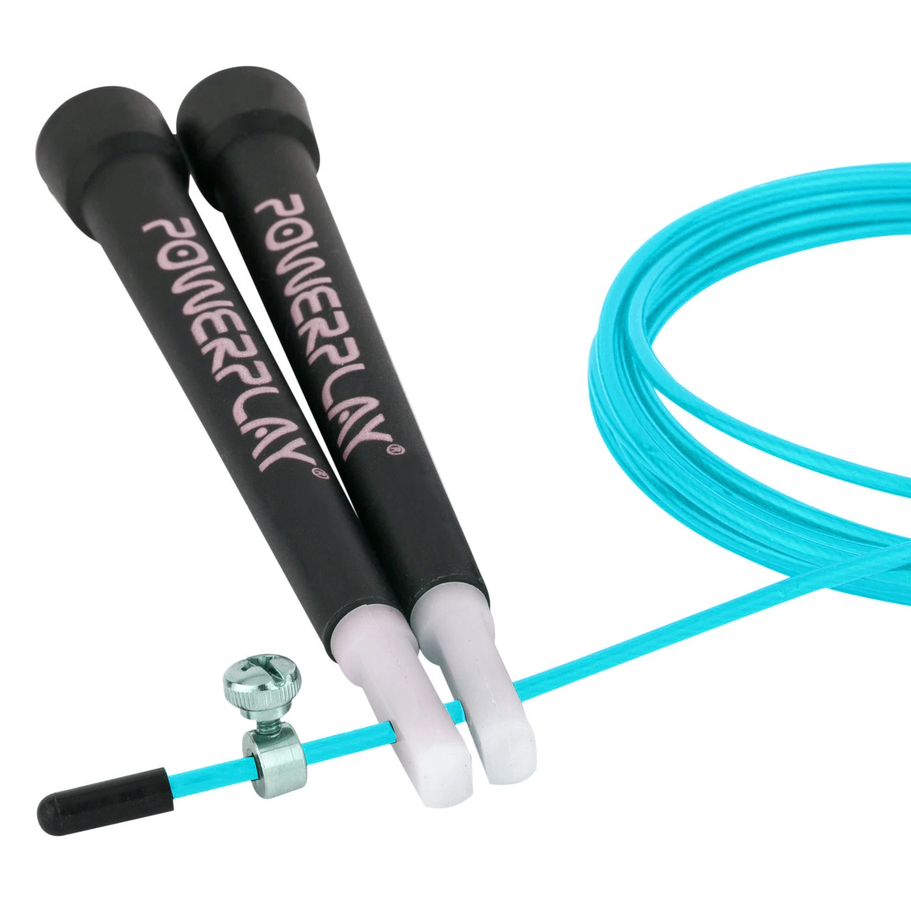 Скакалка швидкісна PowerPlay 4202 Ultra Speed Rope Бірюзова (2,9m.) — фото 4