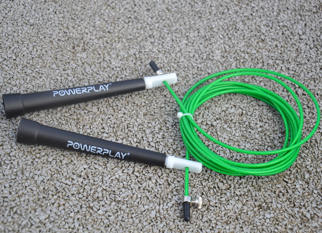 Скакалка швидкісна PowerPlay 4202 Ultra Speed Rope Зелена (2,9m.) — фото 12