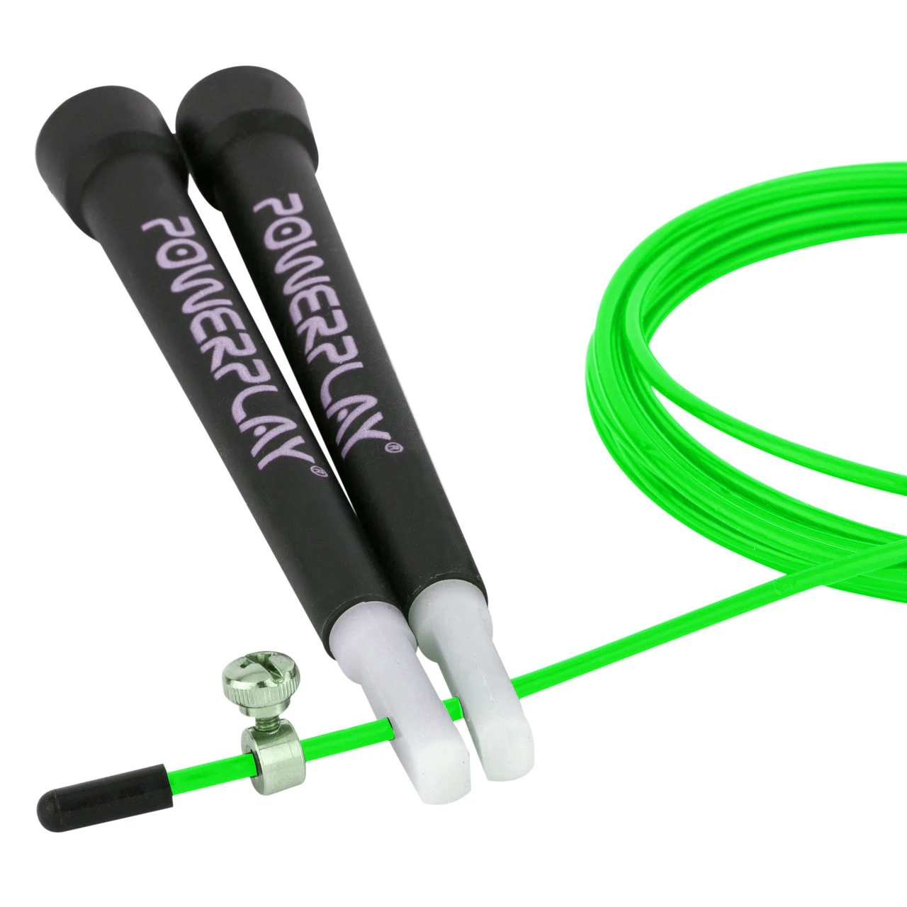 Скакалка швидкісна PowerPlay 4202 Ultra Speed Rope Зелена (2,9m.) — фото 4